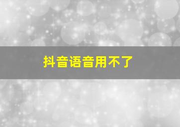 抖音语音用不了