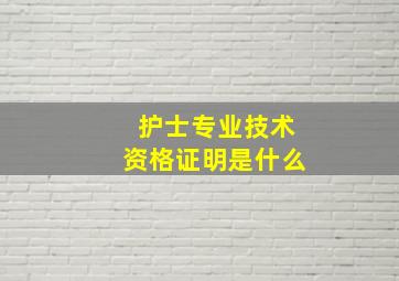 护士专业技术资格证明是什么