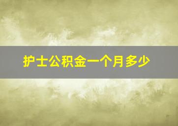 护士公积金一个月多少