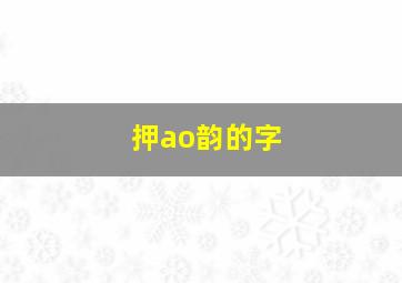 押ao韵的字