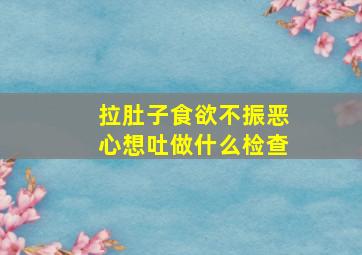 拉肚子食欲不振恶心想吐做什么检查