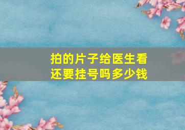 拍的片子给医生看还要挂号吗多少钱