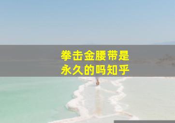 拳击金腰带是永久的吗知乎