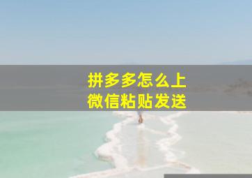 拼多多怎么上微信粘贴发送