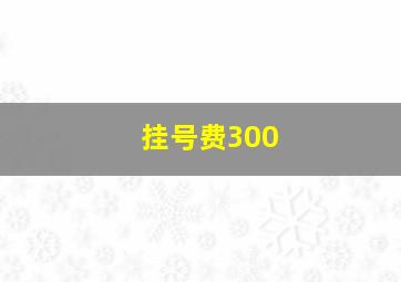 挂号费300