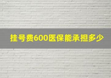 挂号费600医保能承担多少