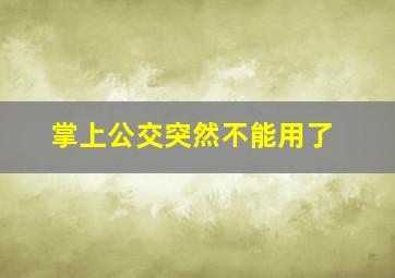 掌上公交突然不能用了