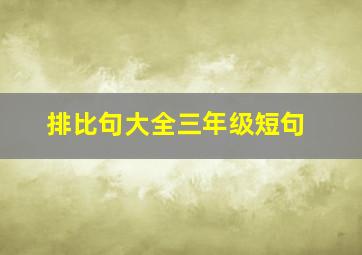 排比句大全三年级短句