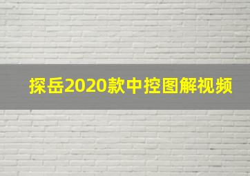 探岳2020款中控图解视频