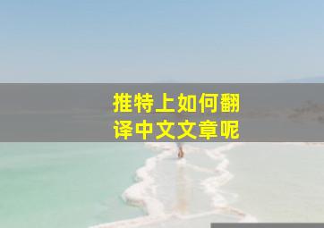 推特上如何翻译中文文章呢