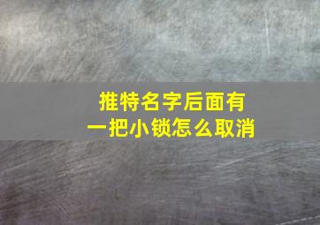 推特名字后面有一把小锁怎么取消