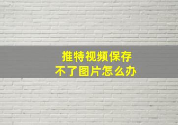 推特视频保存不了图片怎么办