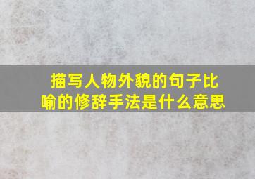 描写人物外貌的句子比喻的修辞手法是什么意思