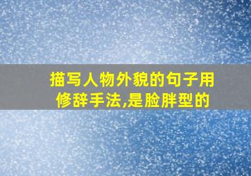 描写人物外貌的句子用修辞手法,是脸胖型的