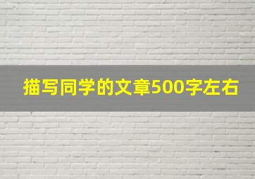 描写同学的文章500字左右