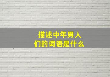 描述中年男人们的词语是什么