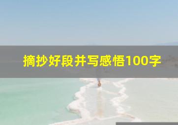 摘抄好段并写感悟100字