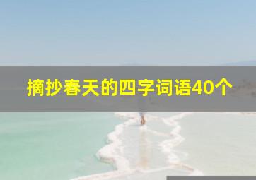 摘抄春天的四字词语40个