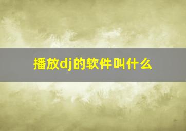 播放dj的软件叫什么