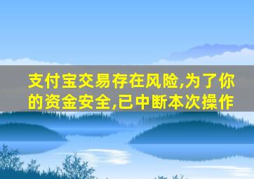 支付宝交易存在风险,为了你的资金安全,已中断本次操作