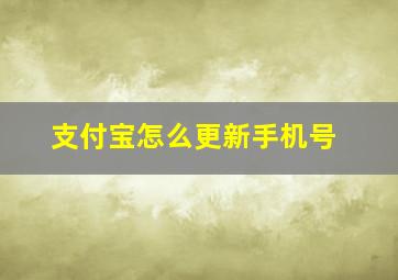 支付宝怎么更新手机号