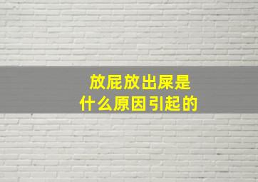 放屁放出屎是什么原因引起的