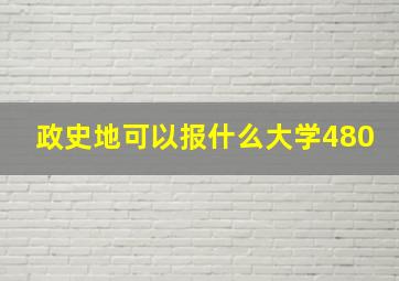 政史地可以报什么大学480