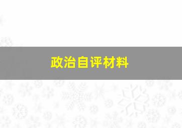 政治自评材料