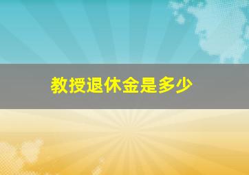 教授退休金是多少