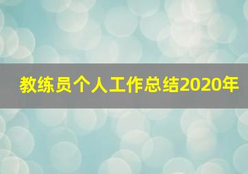 教练员个人工作总结2020年