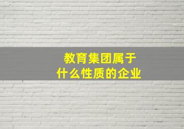 教育集团属于什么性质的企业