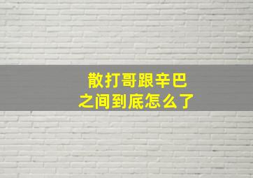 散打哥跟辛巴之间到底怎么了