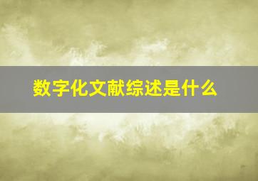 数字化文献综述是什么