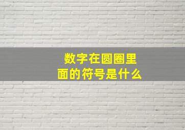 数字在圆圈里面的符号是什么