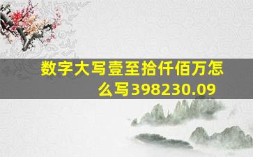 数字大写壹至拾仟佰万怎么写398230.09