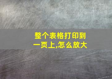 整个表格打印到一页上,怎么放大