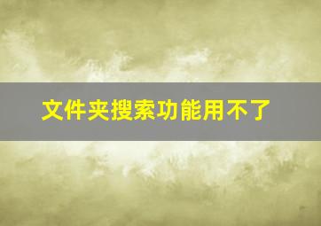 文件夹搜索功能用不了