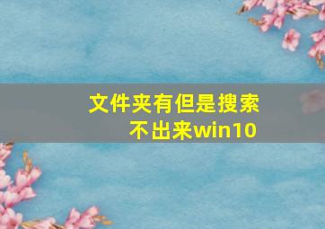 文件夹有但是搜索不出来win10