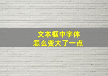 文本框中字体怎么变大了一点