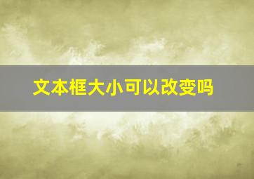 文本框大小可以改变吗