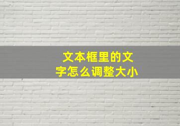 文本框里的文字怎么调整大小