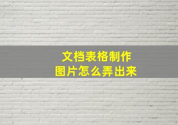 文档表格制作图片怎么弄出来