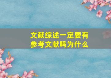 文献综述一定要有参考文献吗为什么