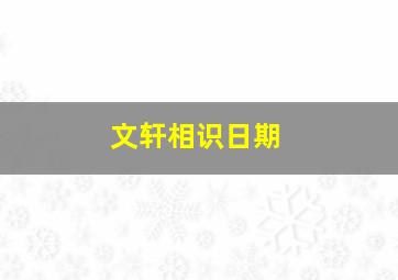 文轩相识日期