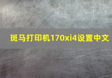 斑马打印机170xi4设置中文