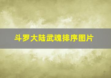 斗罗大陆武魂排序图片