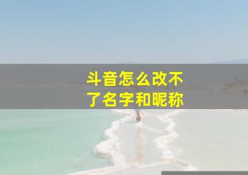 斗音怎么改不了名字和昵称