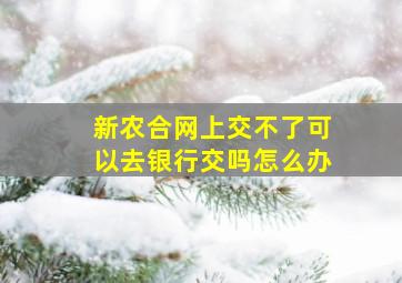 新农合网上交不了可以去银行交吗怎么办