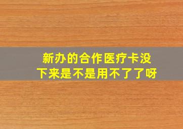 新办的合作医疗卡没下来是不是用不了了呀