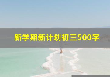 新学期新计划初三500字